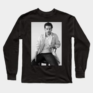 Henry Cavill Image black and white Long Sleeve T-Shirt